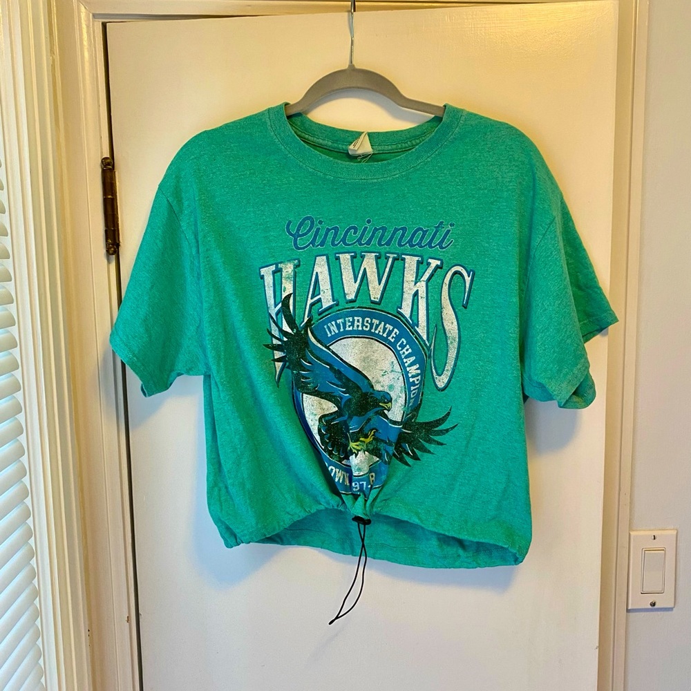 Urban Renewal Upcycled Teal Cinch Tee
